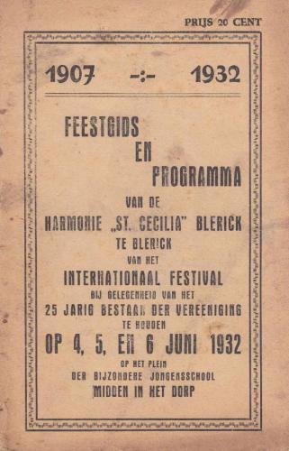 Affiche uit 1932 Muziekfestival Blerick