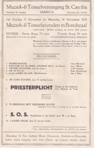 Affiche uit 1935 Muziekfestival America