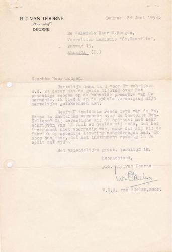 1952 Bevestiging Hub van Doorne levering bastuba