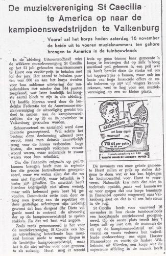 1957 Krantenartikel kampioenschap Valkenburg