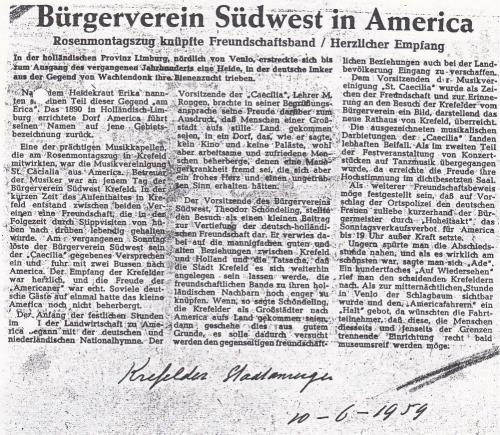 1959 Vriendschapsbanden met Krefeld