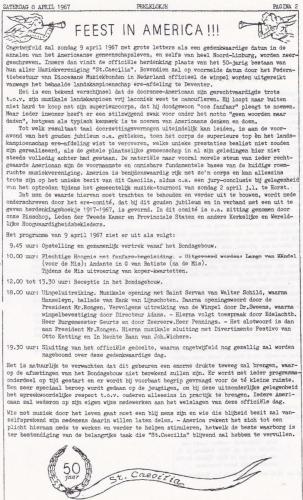 1967 Peelklokje 50-jarig bestaan Muziekvereniging