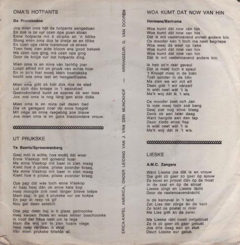 1972 Ericakapel carnavals-single 2